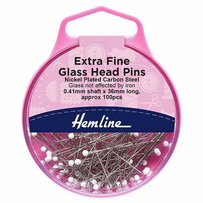 H674 Glass Head Pins: Nickel - 35mm,100 Pieces..